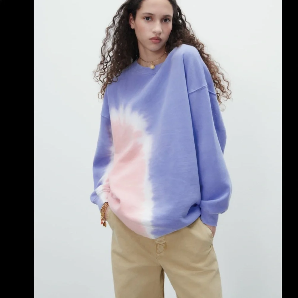Zara pastel tie dye sweatshirt , designer